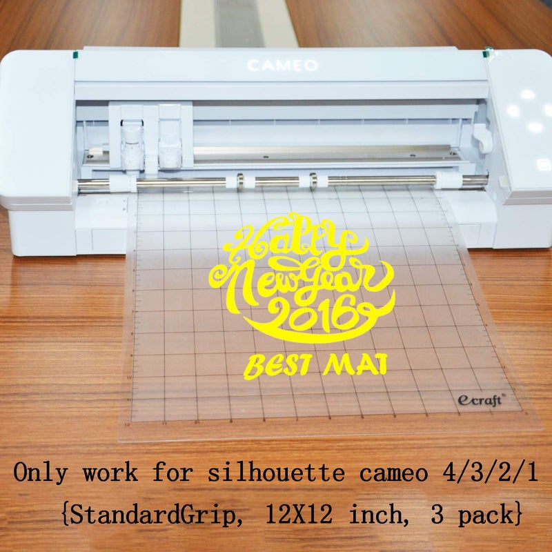 Ecraft StandardGrip Cutting Mat for Silhouette Cameo 5/4/3/2/1: 12X12inch Non-Slip Square Gridded Transparent Quilting Cut Mats Replacement Accessories for Silhouette Cameo. - Image 4